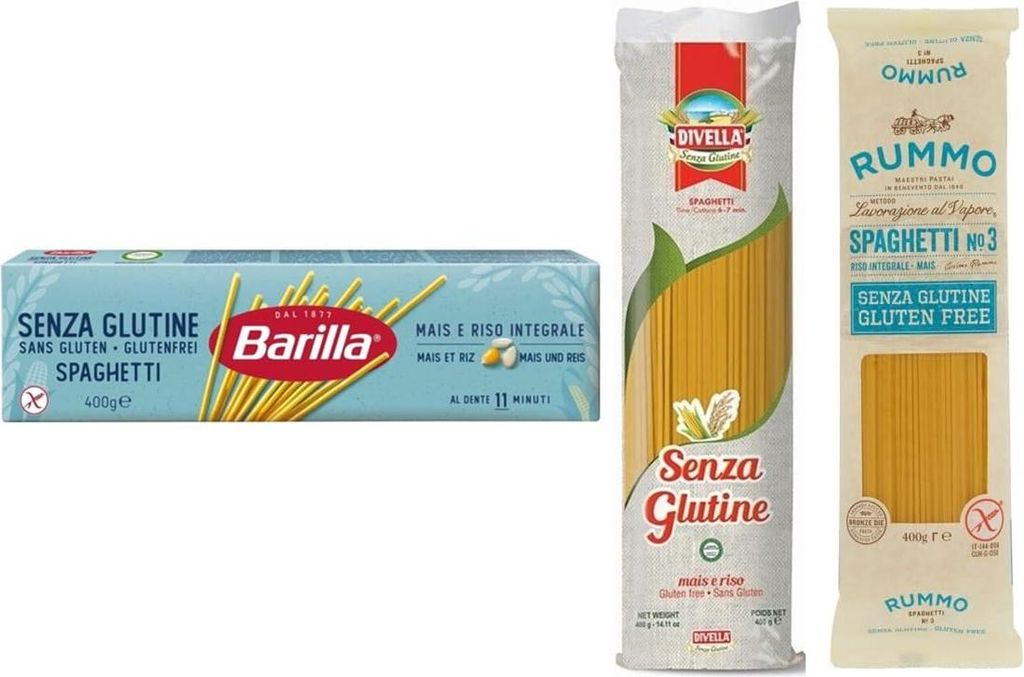 18er-Pack Testpaket Pasta Spaghetti Rummo Barilla Divella Senza Glutine, Glutenfreie Nudeln Italienische Pasta 400g