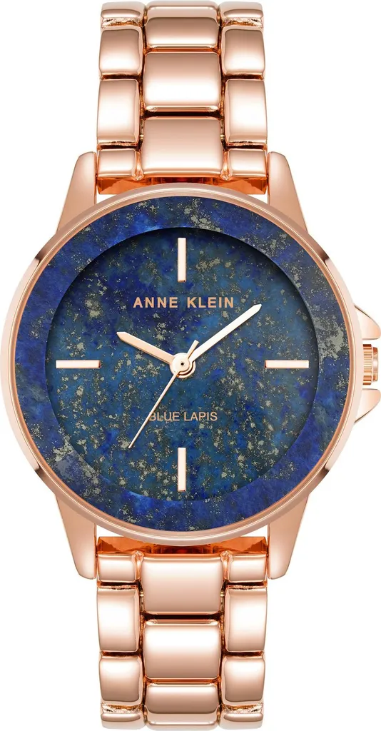Montre-bracelet pour Femme en Or Rose et Bleu - Modèle Chic AK/4132BLRG