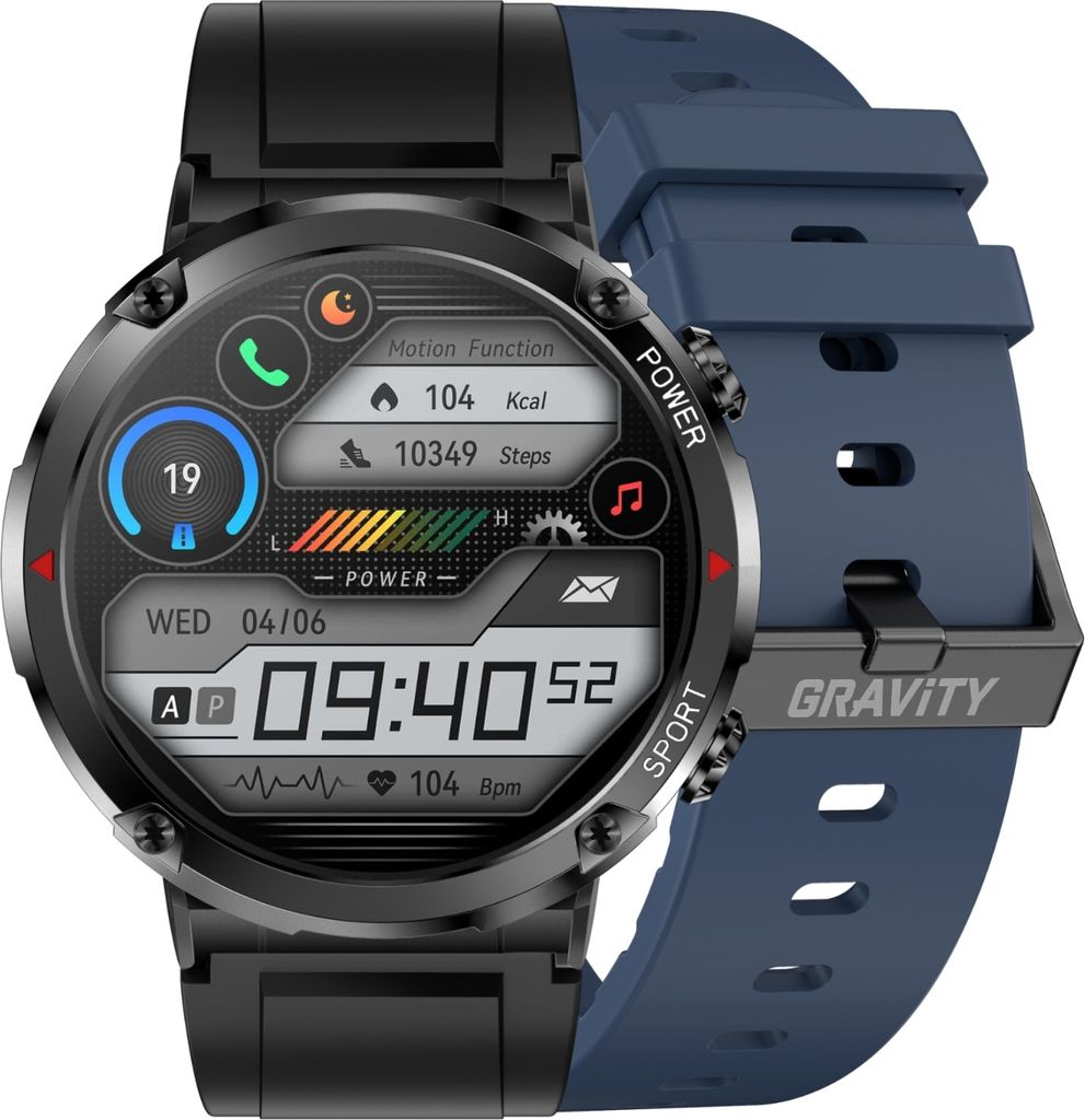 Gravity GT21-5 Smartwatch + Marineblaues Silikonarmband