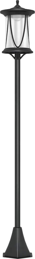 Lampadaire de jardin LED solaire haute autonomie avec bouton ON/OFF noir
