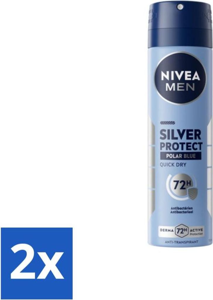 Nivea - Men - Deodorant - Spray - Silver Protect Polar Blue - 150 ml - Vorteilspack - 2 Stücke