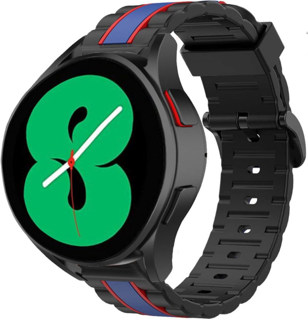 Strap-it Samsung Galaxy Watch 4 40mm Special Edition Armband (Schwarz/Blau)