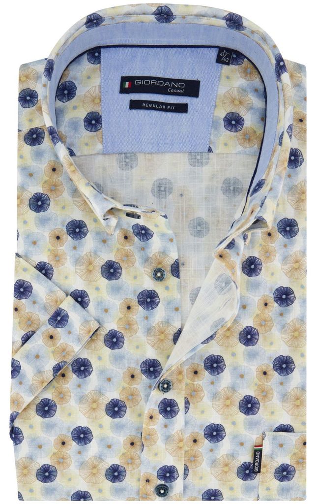 Giordano Hemd mit Knopfleiste blau bedruckt