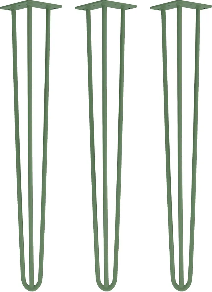 Gambe Hairpin Natural Goods Berlin Verde 71cm - Piedi Tavolo 3 Aste