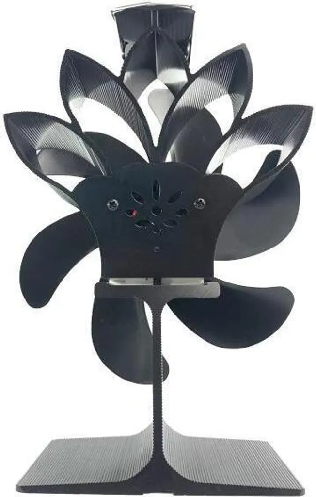 Ventilateur de Poêle Silencieux 6 Pales INF Noir sans Électricité 19cm