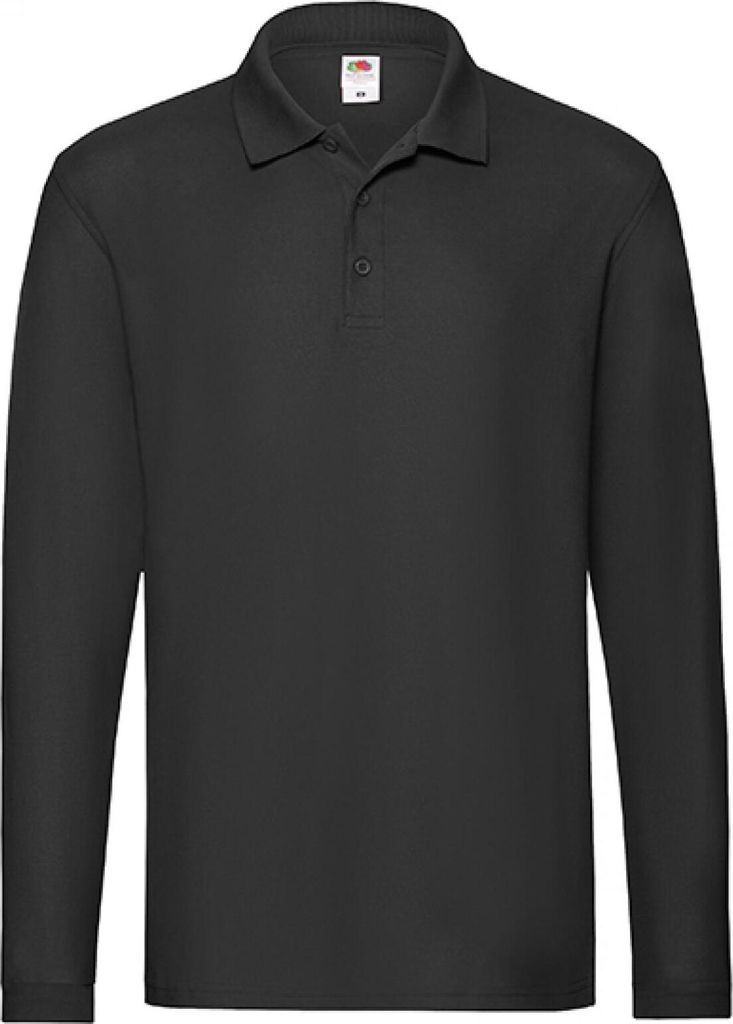 Fruit of the Loom 63-310-0 | Herren Premium Long Sleeve Poloshirt - Farbe: Black - Größe: S