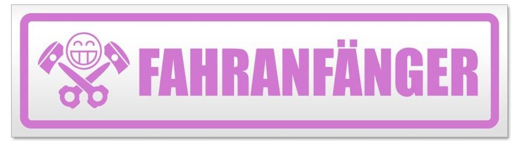 Kiwistar - Autoaufkleber - Flieder - 20 x 5,3 cm - Fahranfänger Kolbenschädel - Hinweis Aufkleber Sticker für Auto, Kfz, Fahrrad, PKW, LKW