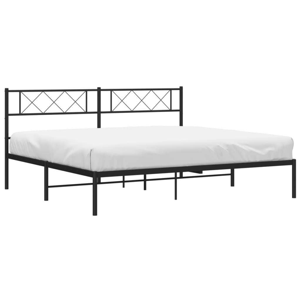 "2026 Aktion"Bettgestell - CLORIS - Doppelbett - Robust und langlebig - mit Kopfteil Metall Schwarz 193x203 cm - Einfache Montage - - DEMöbel9638118