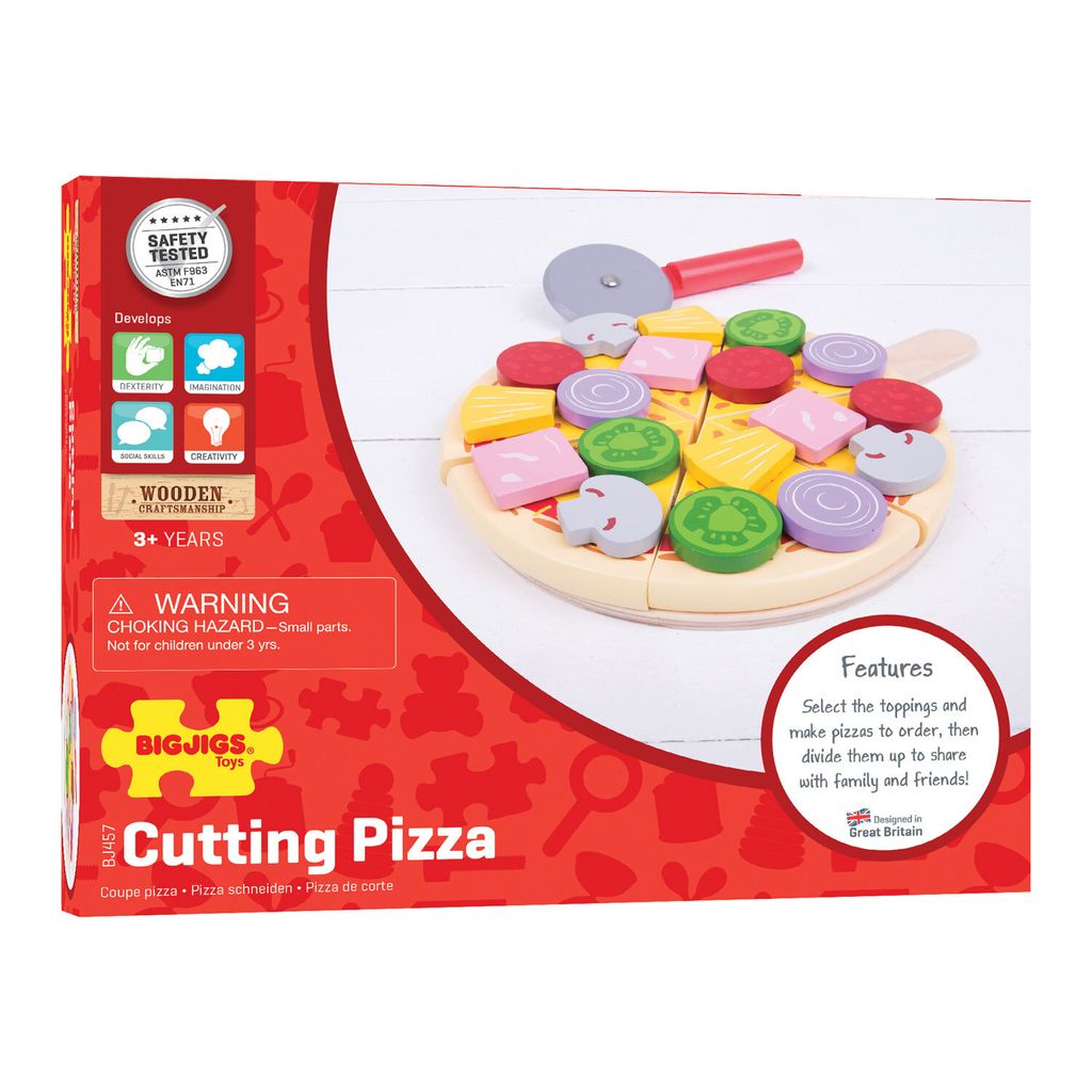Bigjigs Toys Hölzerne Pizzaschneidemaschine