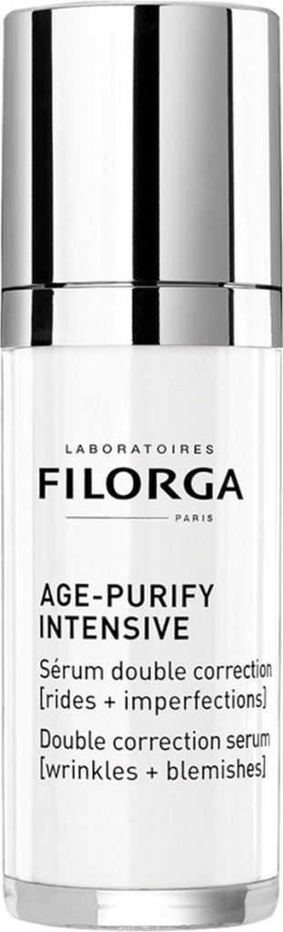 A studio shot of a cosmetic serum bottle.