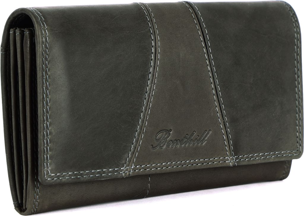 Benthill Portemonnaie Damen Leder - Hochwertige weiche Vintage EchtLeder Damen Geldbörse mit RFID Schutz - Grosse Damenbörse lang - Frauen Portmo...