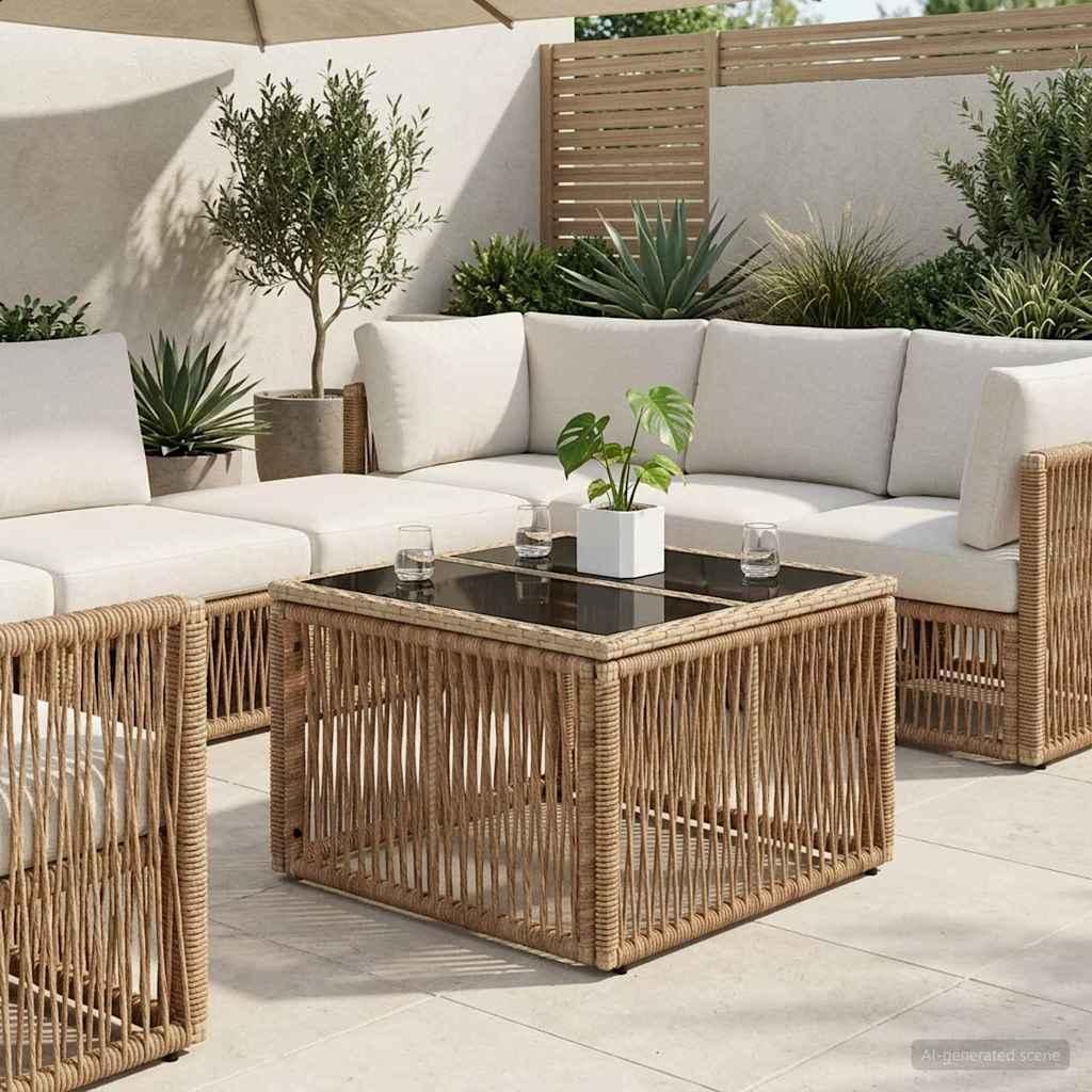 Möbel Gartentisch Beige und Schwarz 55 x 55 x 37 cmGartentische - Gartentische c7494