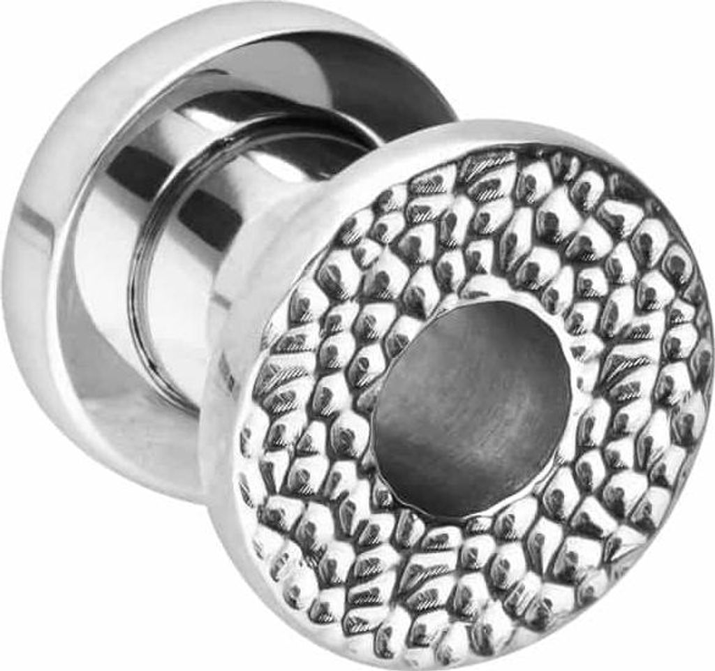 Chirurgenstahl Tunnel STRUKTUR Silber Außendurchmesser: 6mm
