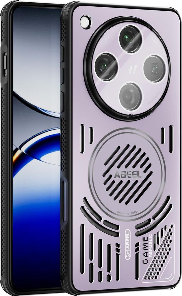 Magnetische Hülle für Oppo Find X8 Pro mit Linsenabdeckung, Aluminium Stoßfestes Schutzhülle mit Wärmeableitung Lila