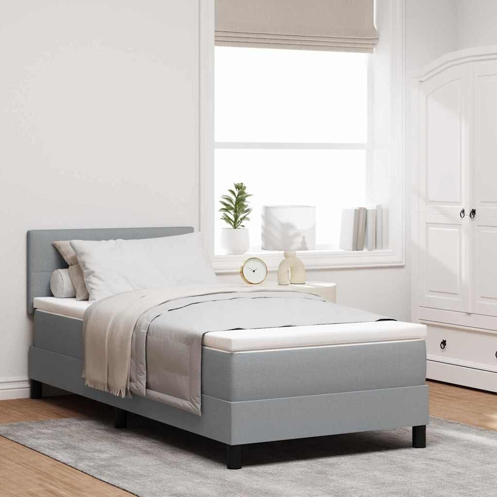 Maison Exclusive - Boxspringbett mit Matratze mit LED Hellgrau 90 x 190 cm Stoff