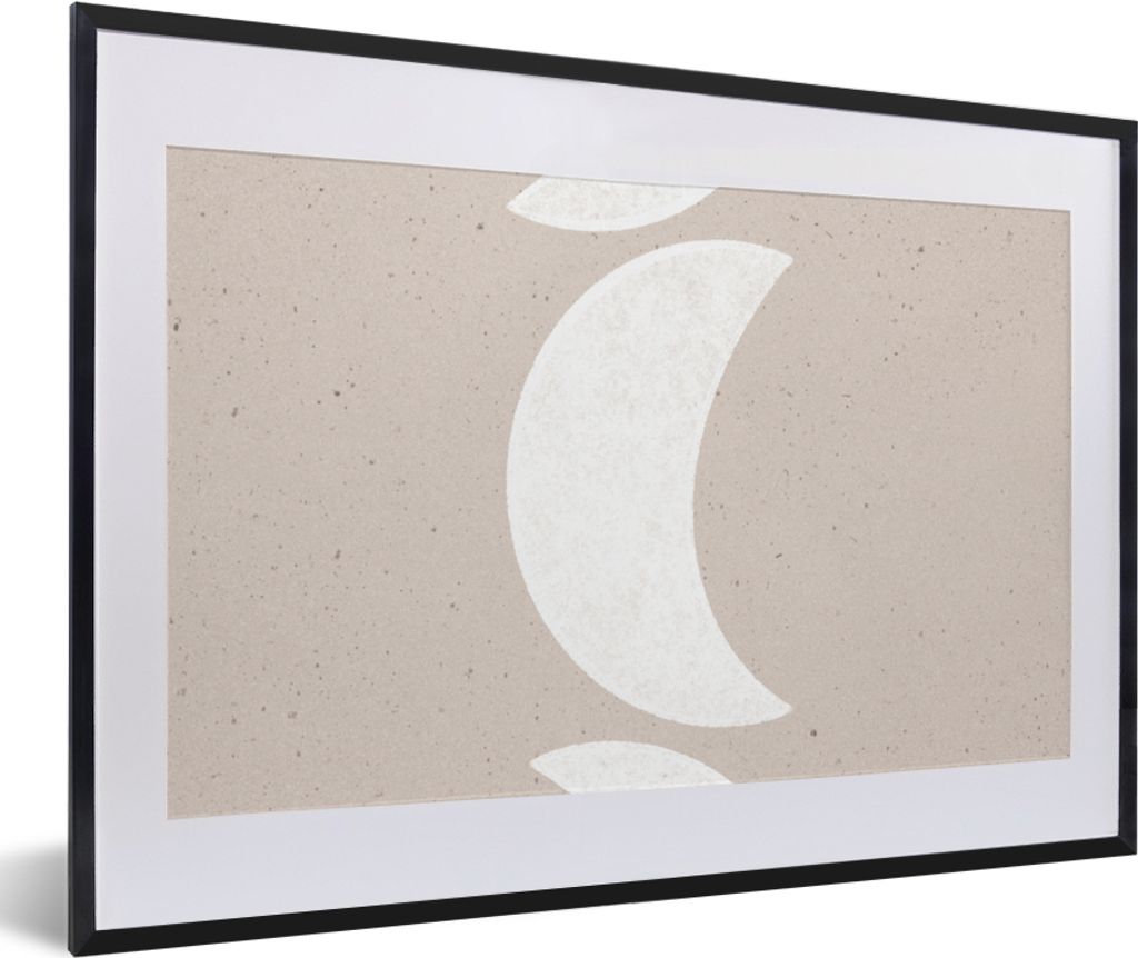 MuchoWow Gerahmtes Poster Mond - Pastell - Text - Zitate 60x40 cm - Poster mit Schwarzem Bilderrahmen Wandposter Rahmen Foto Bilder - Schlafzimme...