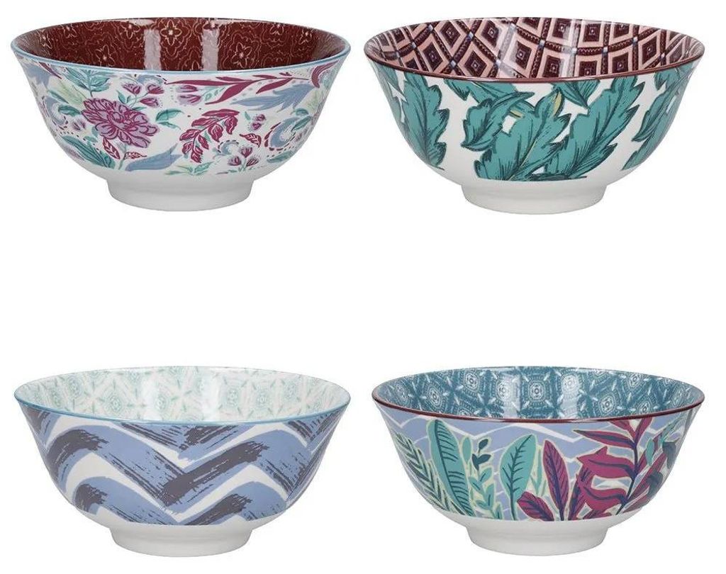 Kitchencraft 4-teiliges Müsli-/Dessertschalen-Set aus Keramik