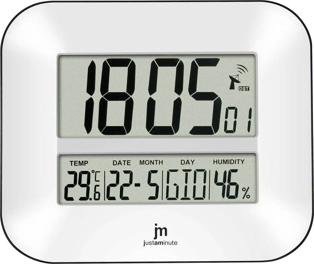 Réveil numérique Lowell blanc JD9902 avec écran LCD rétroéclairé