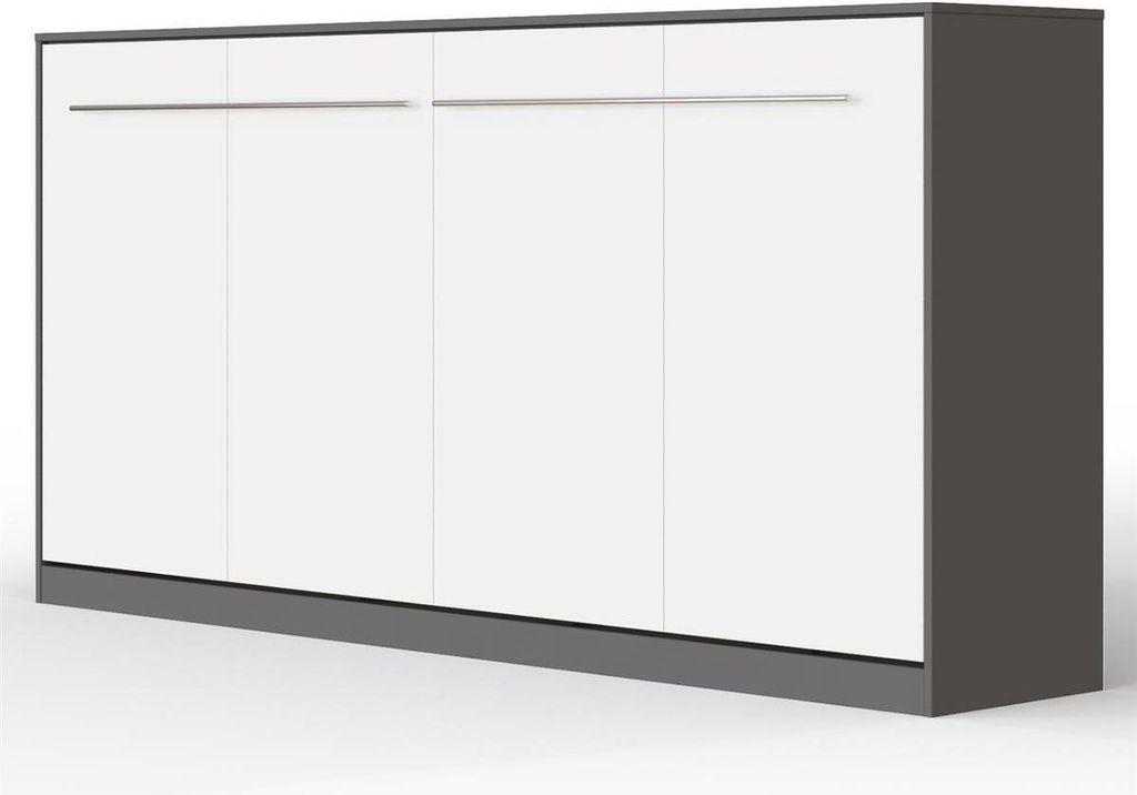 SMARTBett Schrankbett Standard Anthrazit/Weiss 90 Horizontal