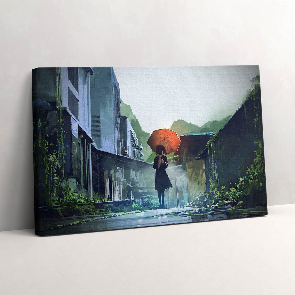 Ein Spaziergang und englisches Wetter – Leinwandbild Wandbild – 30x20 cm – Leinwandbilder – Wandbilder – Schlafzimmer – Flur