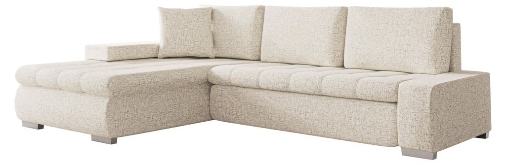 MIRJAN24 Ecksofa Orkan Mini, Elegante Polsterecke, Schlaffunktion und Bettkasten, Eckcouch vom Hersteller, L-Form Sofa, Beste Qualität (Bella 05)