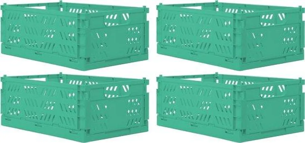 Désencombrez votre intérieur avec ce lot de 4 caisses pliables Menthe