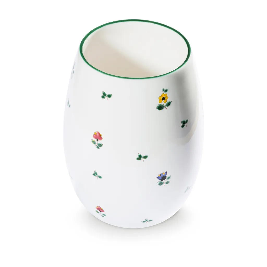 Vase Streublumen Gmundner Keramik 21cm peint à la main décor champêtre