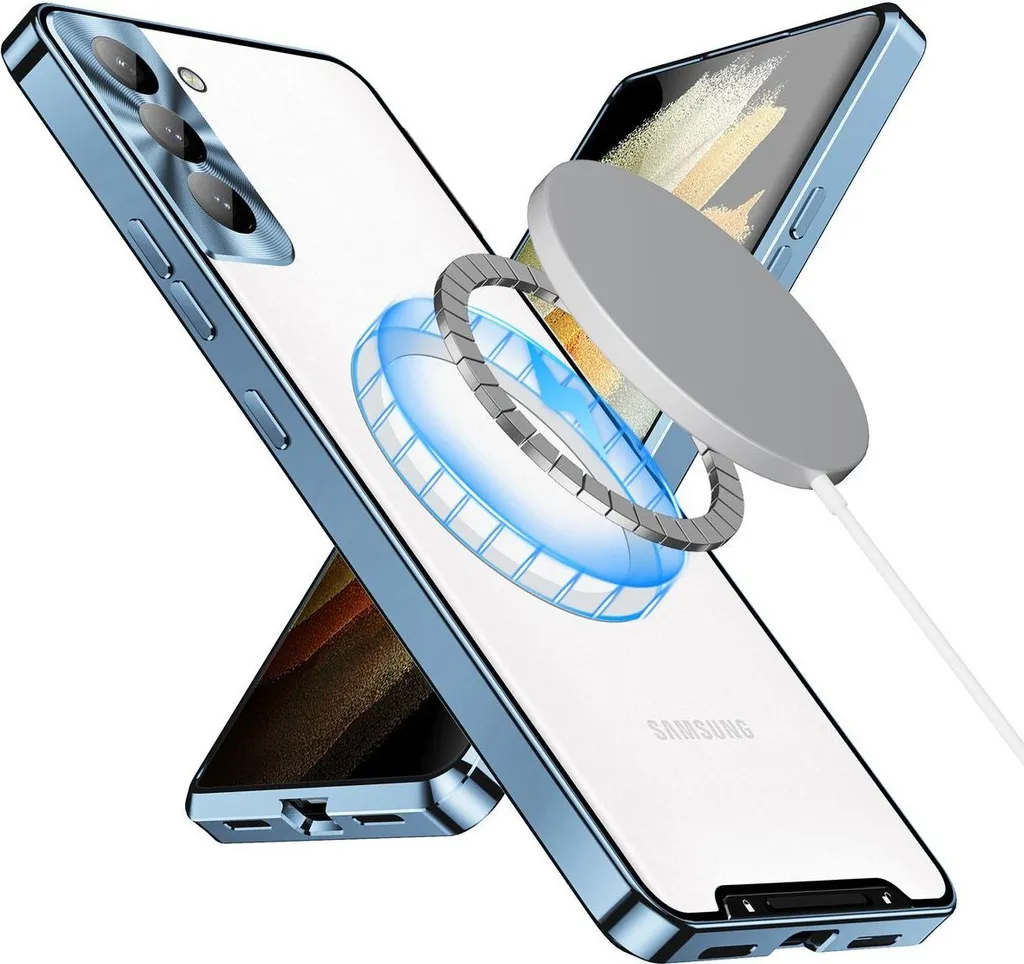 Custodia Anti-urto Samsung S21 5G Magnetica Metallo Blu