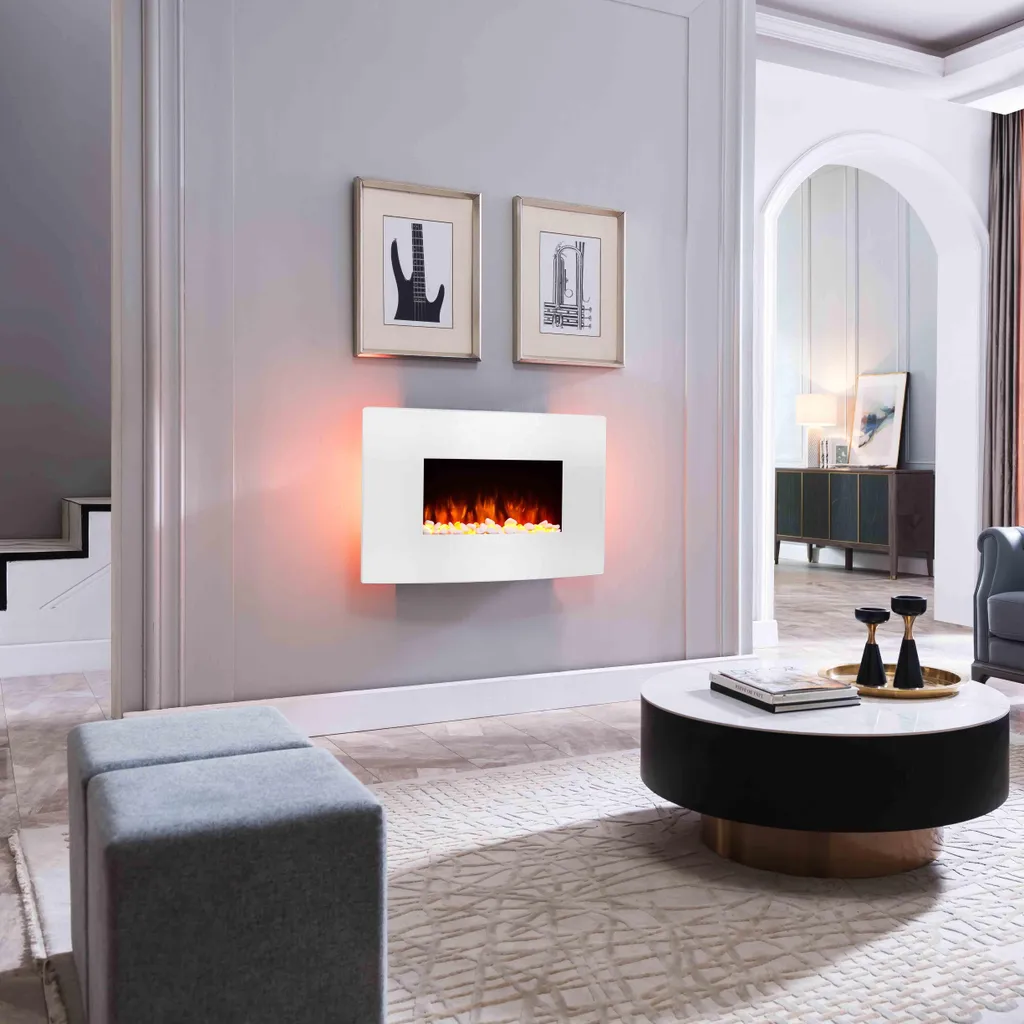 Chauffage d'appoint design 2000W - Cheminée électrique murale Enjo