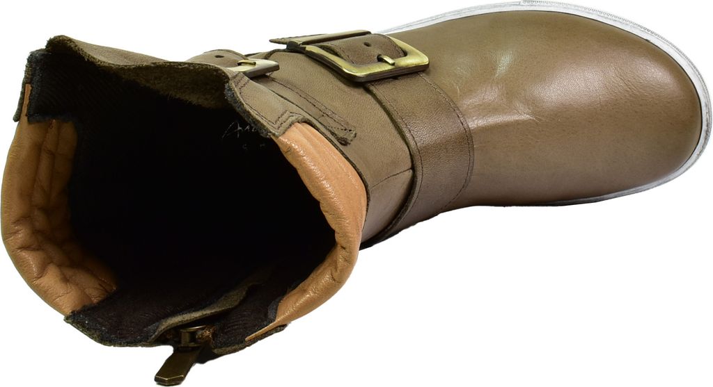 Andrea Conti Damen Stiefelette Leder Stiefel große Schnallen 0346833, Größe:42 EU, Farbe:Braun