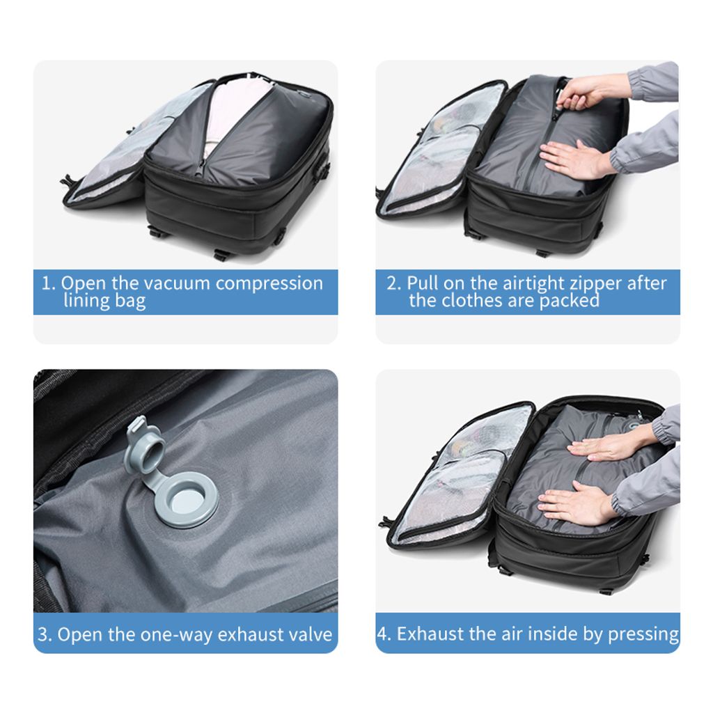 Caimco® Traveler - Vakuumrucksack - Inklusive Vakuumpumpe - Produktbild 5