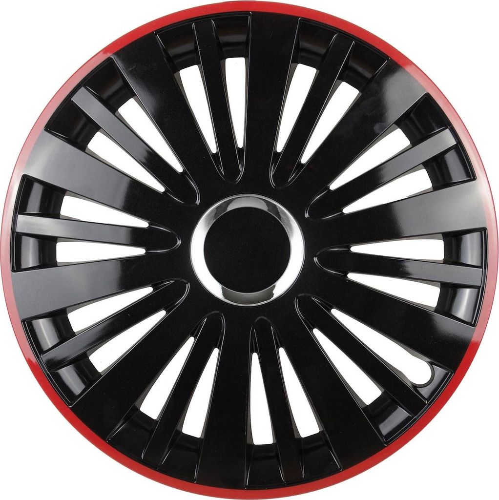 Radkappen FALCON 16" schwarz mit rotem Rand für Stahlfelgen Produktbild 