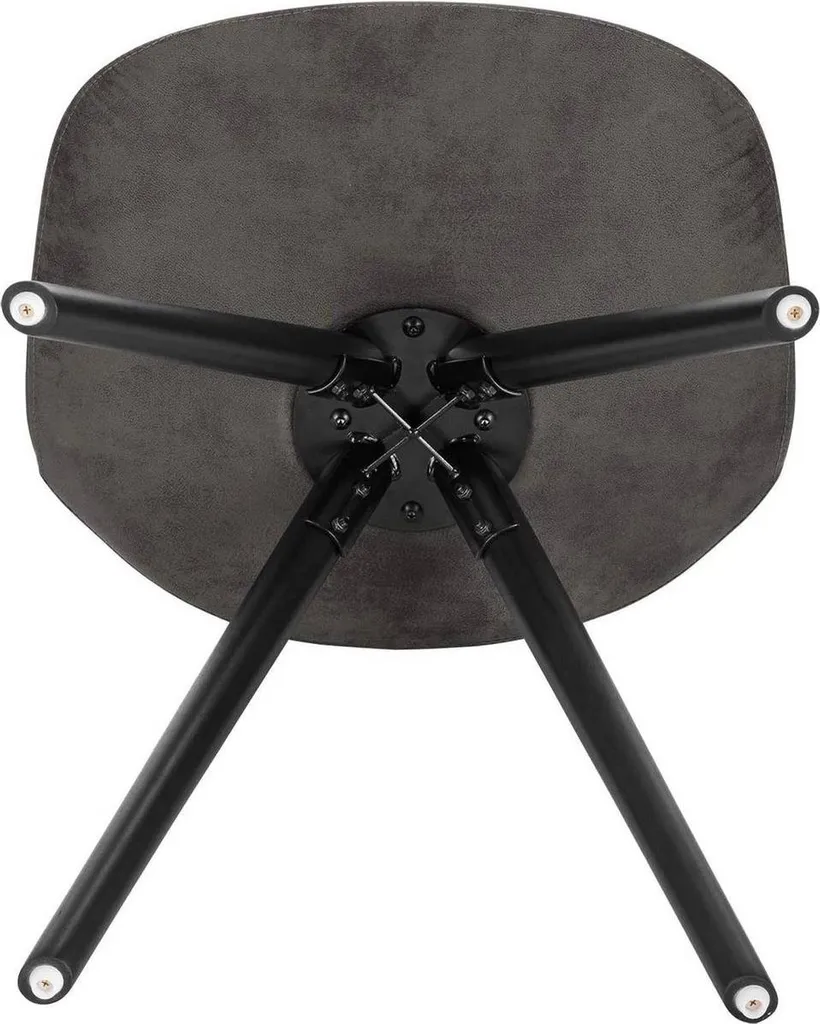Lot 2 Chaises Salle à Manger Cozi Anthracite - Idéal Bureau Visiteur - 4