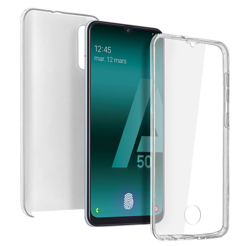 Avizar, Schutzhülle für Samsung Galaxy A50, Vorder- + Rückseite, Transparent