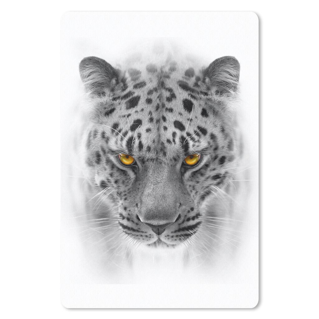 MuchoWow Mauspad Mousepad Leopard - Schwarz - Weiß - Tier 18x27 cm - Mousepads - Maus Mat - Pad - Mausunterlage