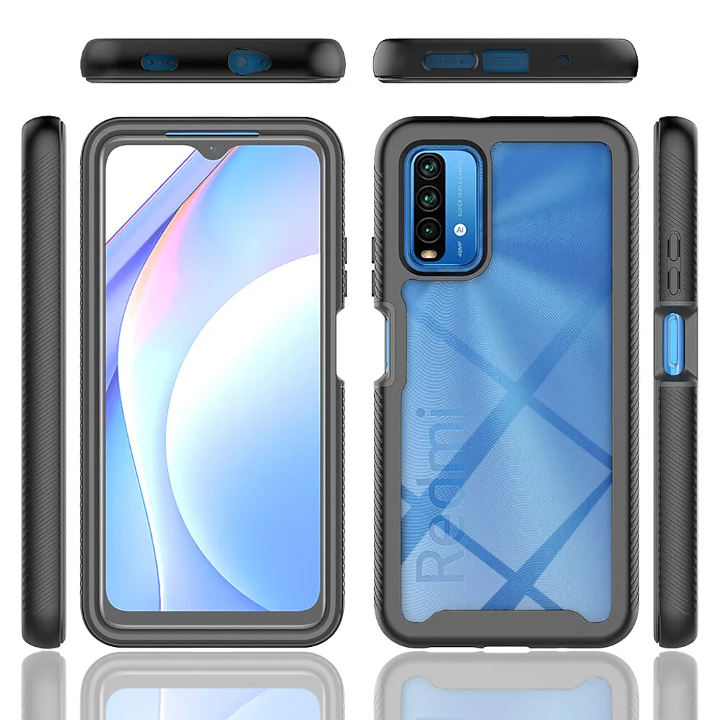 Cover 360° Poco M3 con Screen Protector - Rugged Case Blu Navy - 2