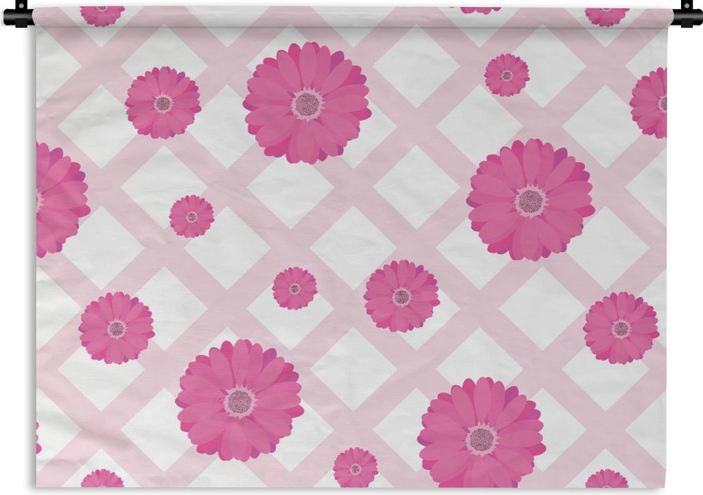 MuchoWow Wandteppich Wandbehang Blumen - Muster - Pastell 90x67.5 cm Tapisserie Dekoration Wandtuch - Fototeppich - Wand-Skulpturen