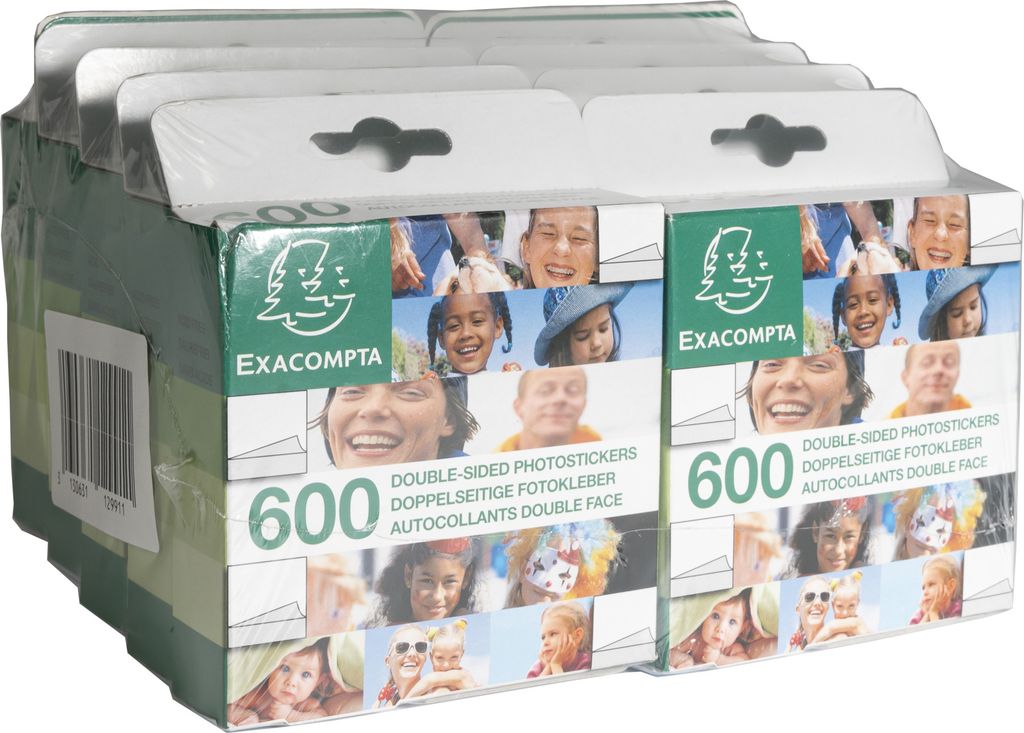 Exacompta 10x Packung 600 beidseitig klebenden Fotoecken - Weiß - 12991E
