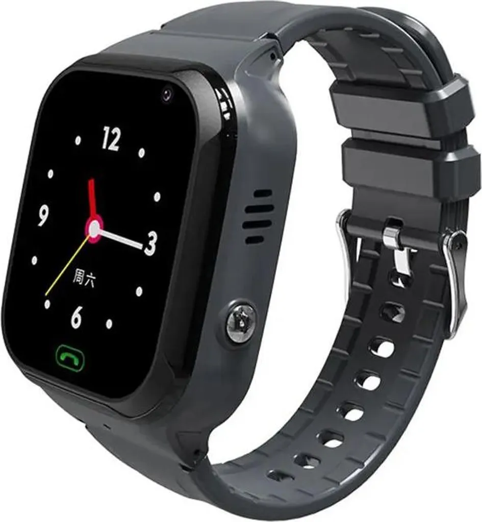 Montre connectée enfant 4G GPS étanche IP67 noire avec grand écran 1.44"