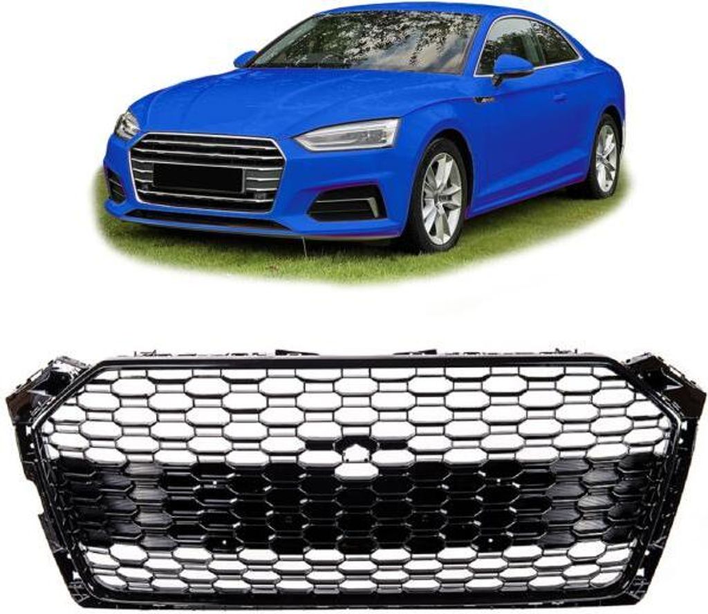 Kühlergrill Grill Wabendesign hochglanz Schwarz passt passend für Audi A5 F5 kein S5 RS5