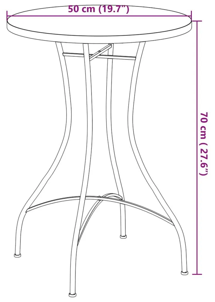 Petite table bistrot Ø60 cm mosaïque céramique résistante aux intempéries - 7