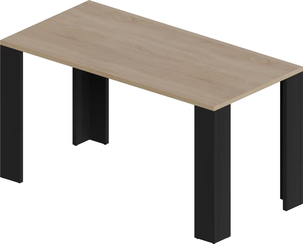 Tavolo POKAR 120x60 Scrivania Robusta Sonoma e Nero per Home Office