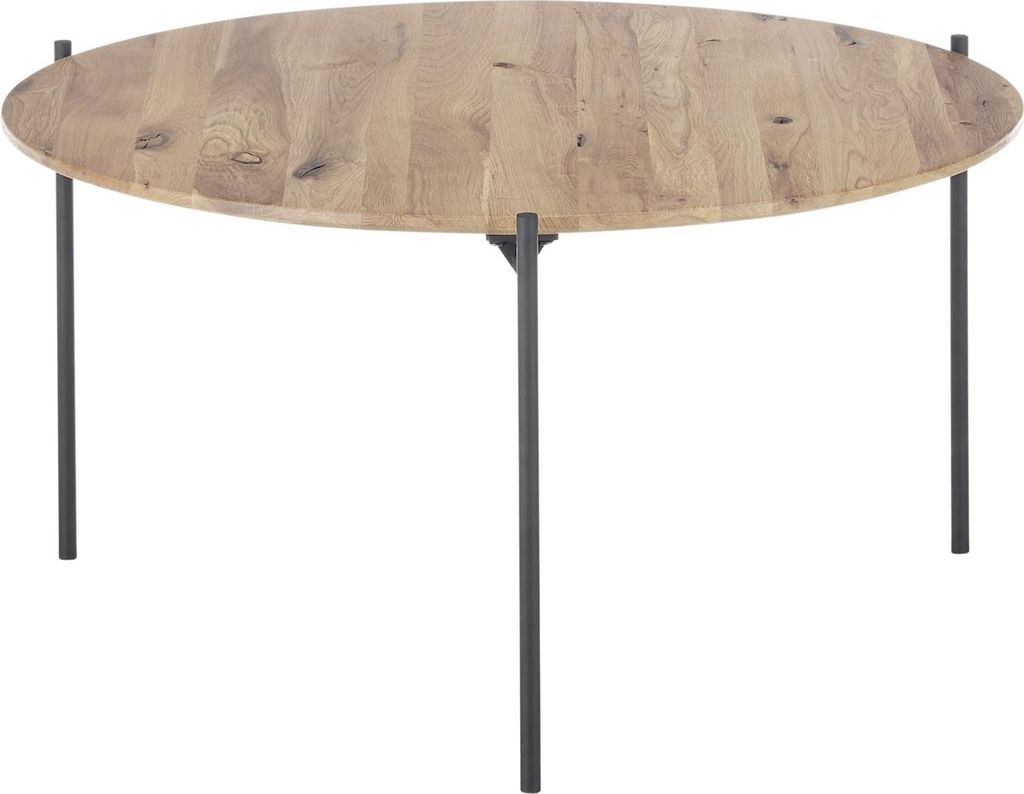Couchtisch >ASSUAN< in eichenfarben, Massivholz/ Metall - 38x74cm (HxD)