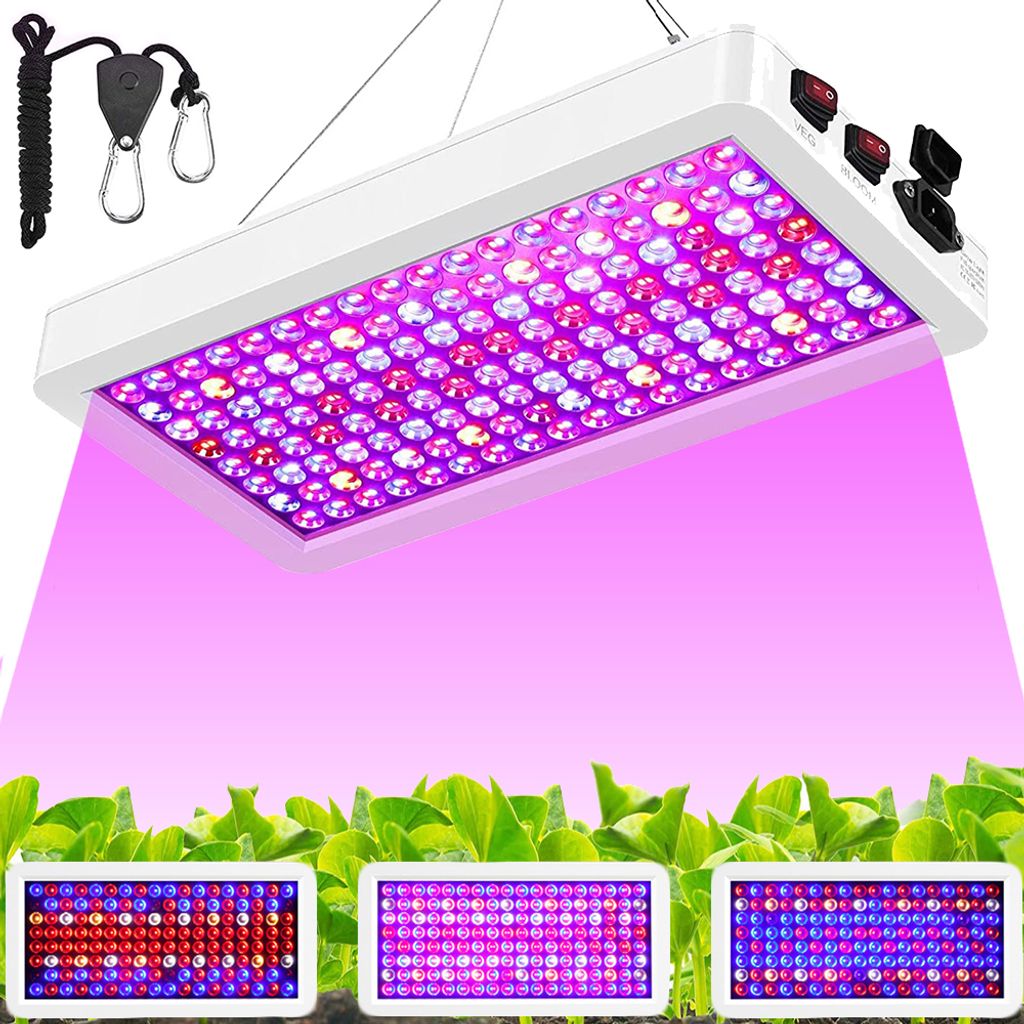 88W 2500lm Pflanzenlampe Led Vollspektrum Zimmerpflanzen UV Grow Lampe Pflanzenlicht für Pflanzen Gemüse Blumen (VEG und BLOOM Doppelschalter)