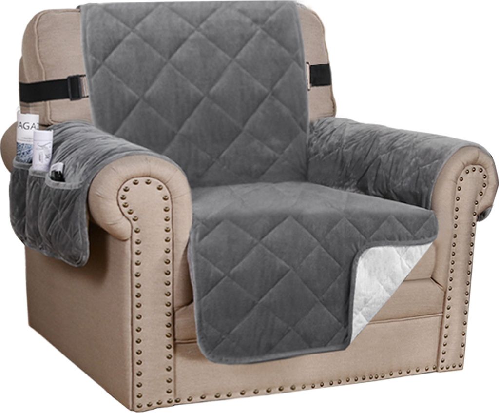 Sofabezug Dicke Samt Sessel Stretch rutschfeste Sofa Überwürfe Sofahusse Schutz vor Haustier Katze Hunde Sofa überwurf Couch überzug für Sofa...
