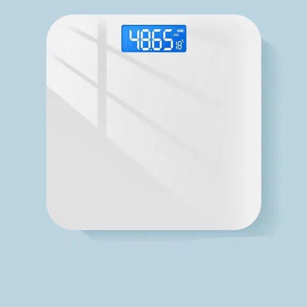 Digitale badkamerweegschaal, compact, LED-schirm, für den Badezimmergebrauch, bis 180 kg, weiß