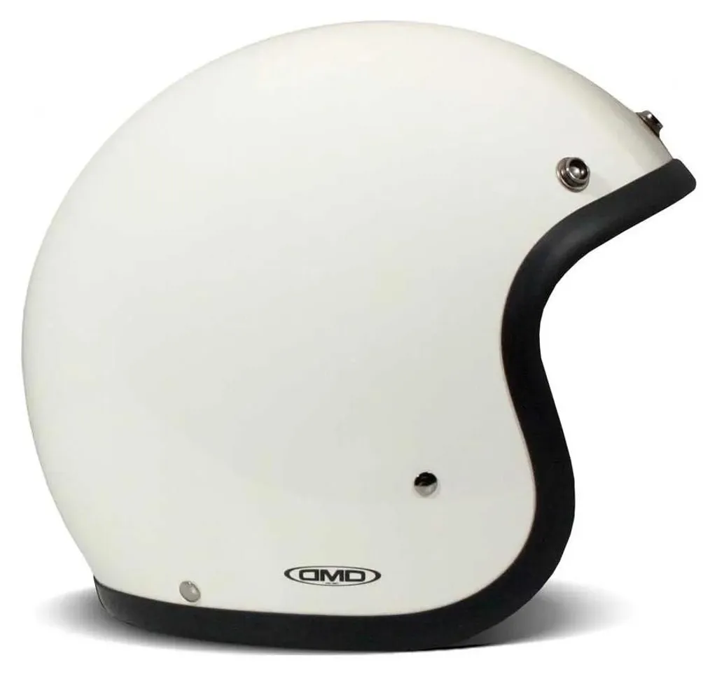 Casque Jet DMD Retro Blanc M - Casque Moto Vintage Homologué ECE