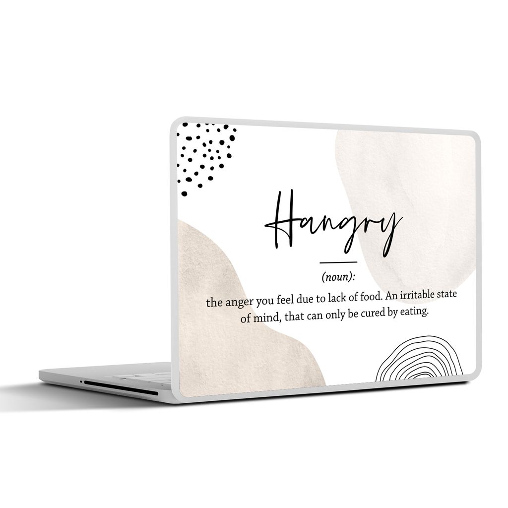 MuchoWow Laptop Aufkleber Sticker Cover Sprichwörter - Hungrig - Zitate - Wörterbuch - Hungrig Definition 30x21 cm - Sticker für Laptop - Selb...