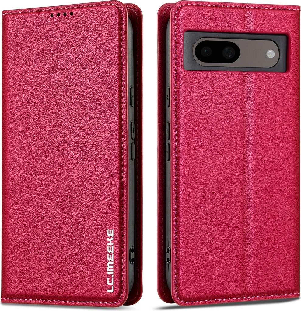 Cover Flip Google Pixel 8A Rosso Magnetico - Protezione Portafoglio