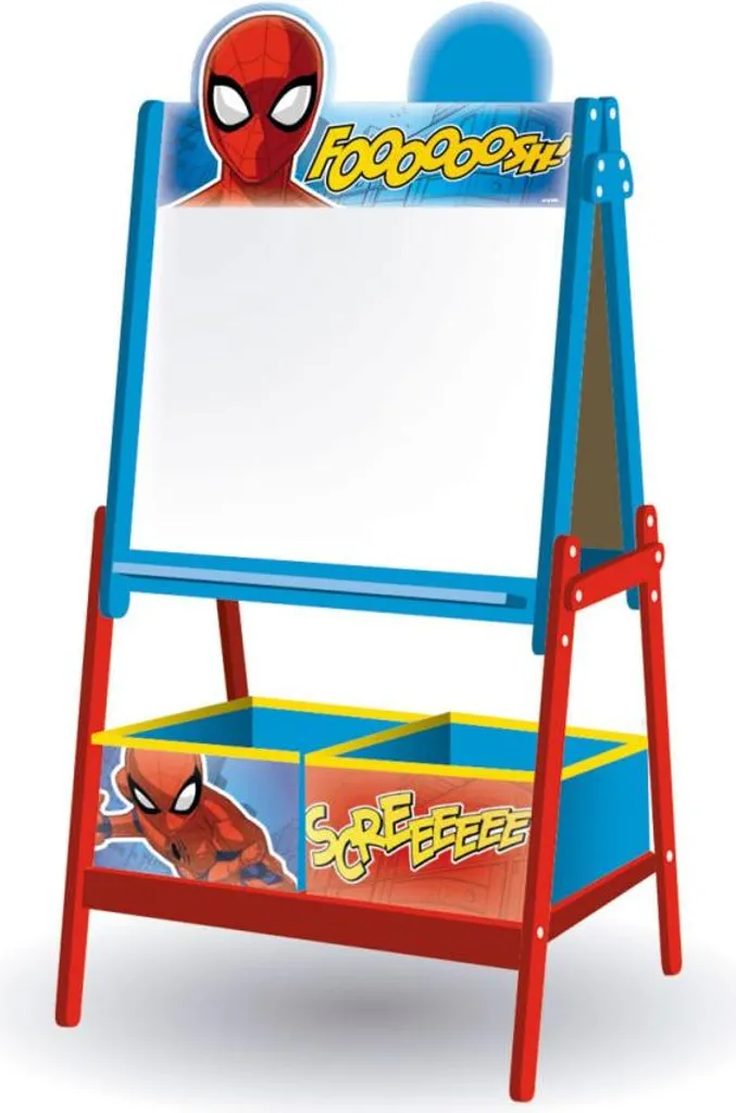 Tableau magnétique Spiderman double face réversible et pliable bois